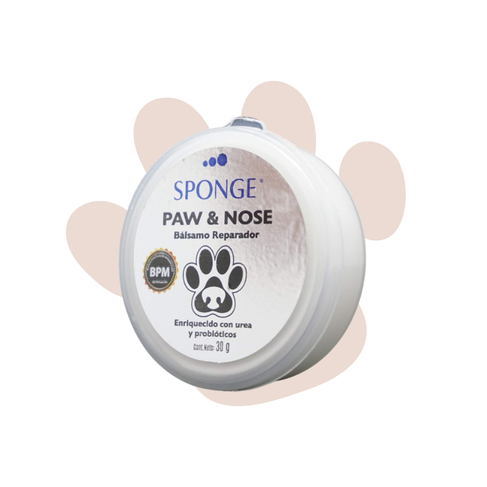 Sponge Paw & Nose, Bálsamo Reparador, Enriquecido con urea, cera de abeja y probióticos protectores