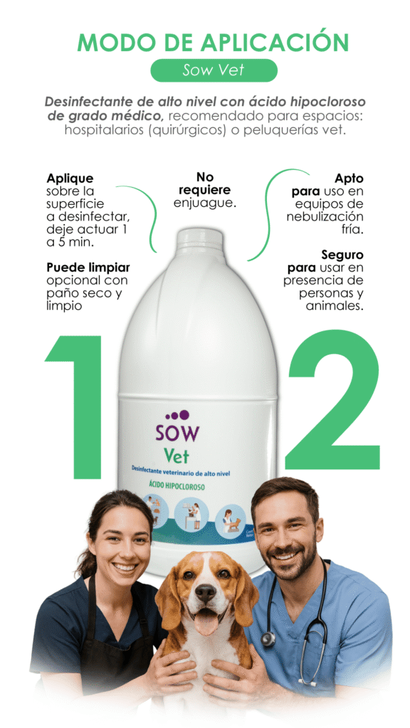 Sow Vet, Desinfectante, Espacios, Clínica Veterinaria