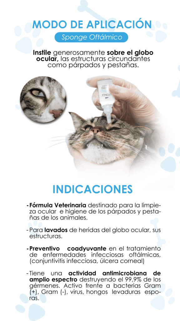 Sponge Oftálmico, Limpiador Ocular, Párpados y pestañas, Conjuntivitis y úlceras, Mascotas