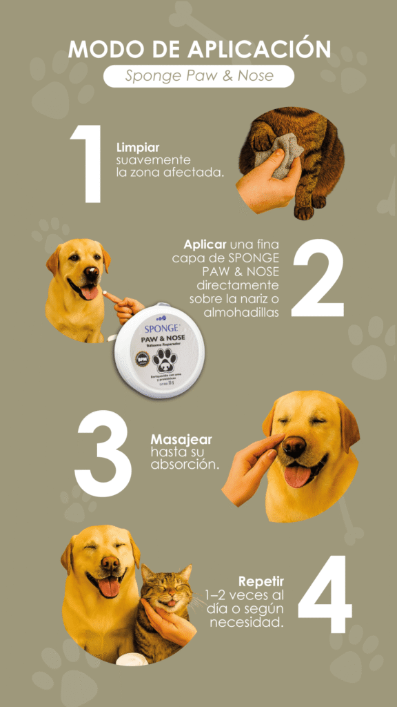 Sponge Paw & Nose, Bálsamo reparador, Almohadillas y narices, Hidratante natural, Mascotas