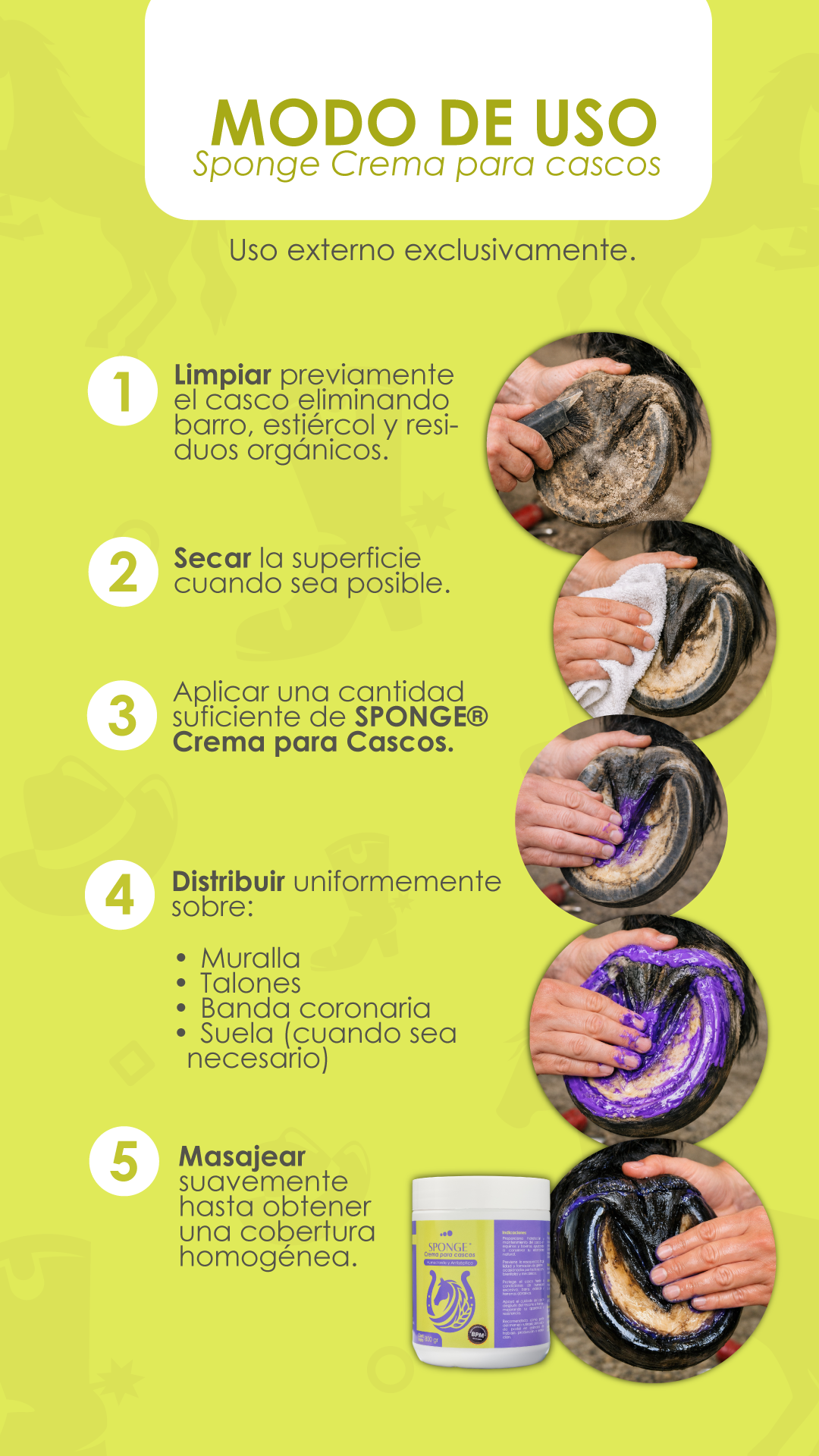 Modo de uso - Crema para cascos